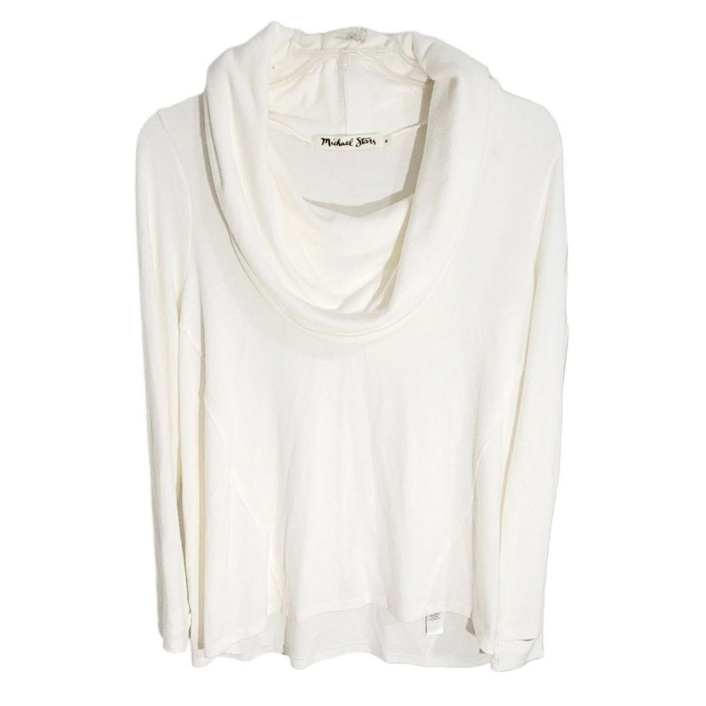 Michael Stars Womens White‎ Cowl Neck Sweater Long Sleeve Thumb Hole Size Medium
